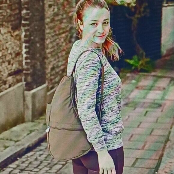 Ameribag Healthy Back Sling Bag Microfiber Distressed Taupe Multi Pocket 18\